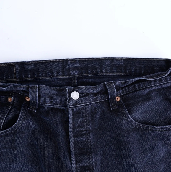 Levi's 501 Straight Fit Made in Mexico 100% Cotton Black Denim Jeans -size 38/32 - Picture 14 of 14